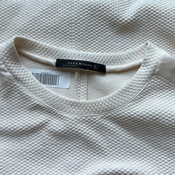 Zara Small White Cream Long Sleeve Blouse Sweater - Picture 2 of 8